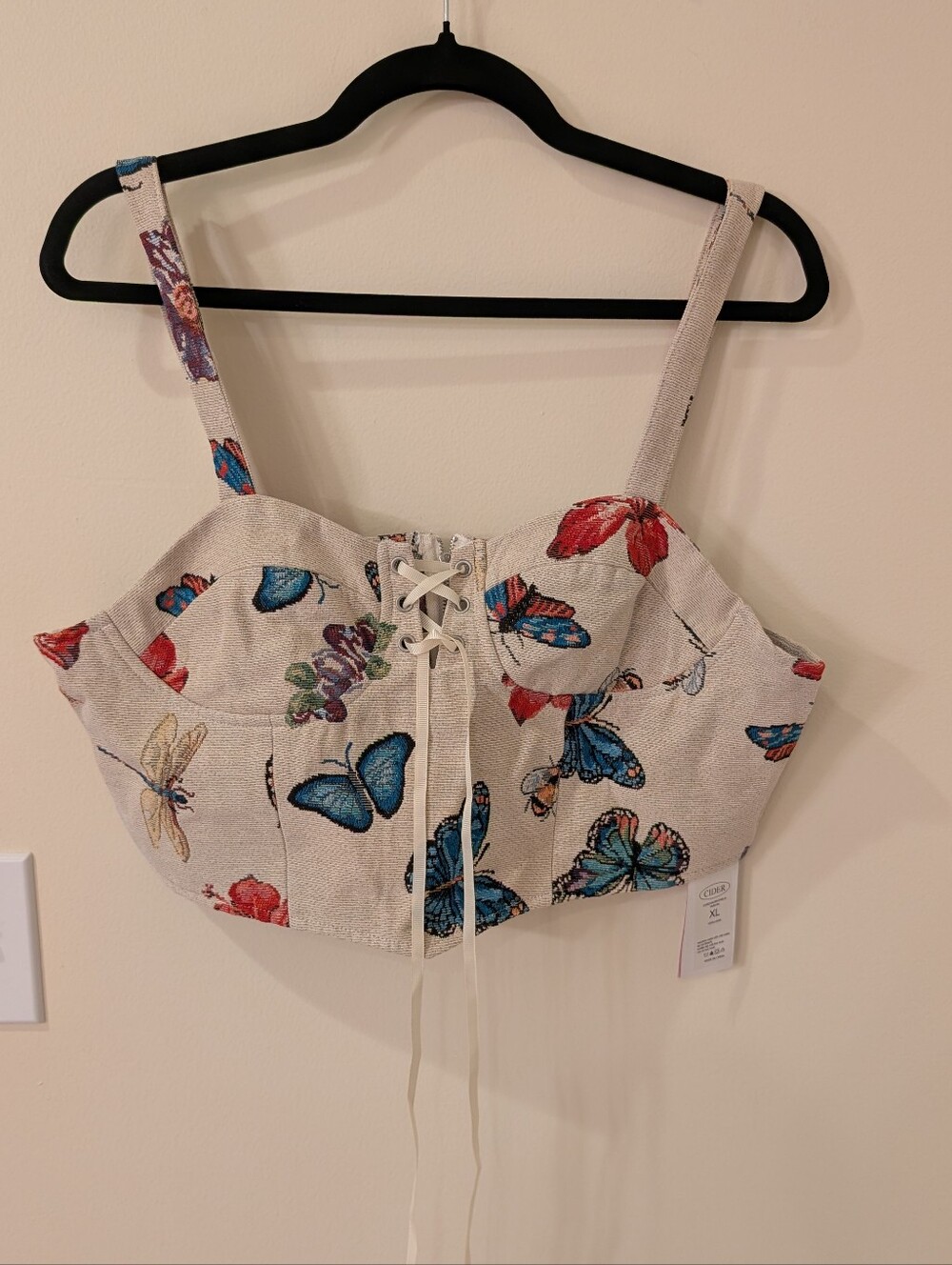 NWT Cider Butterfly Corset Top